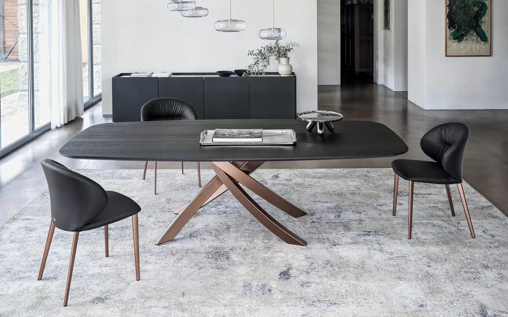 Bontempi Casa Drop Chair With Conical Legs and Metal Frame