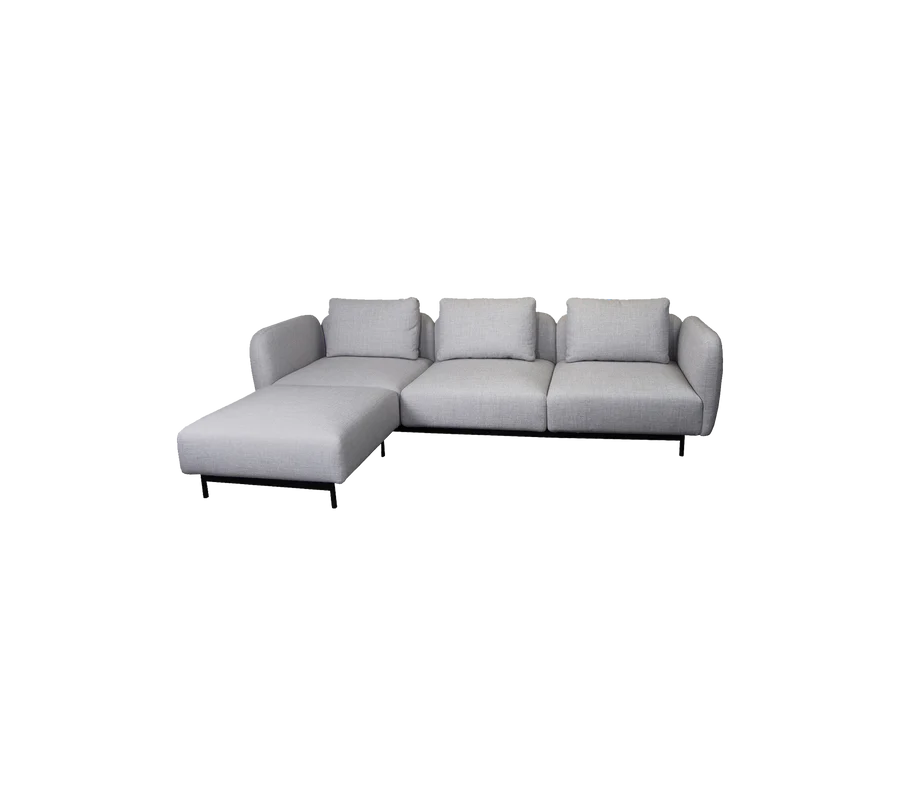Cane-line Aura 3-Seater Sofa With Low Armrest & Chaise Lounge