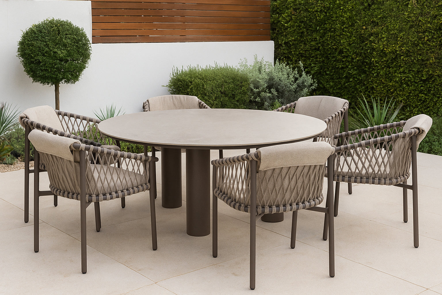 4 Season Outdoor Allora Dining set Terre with Arizona dining table