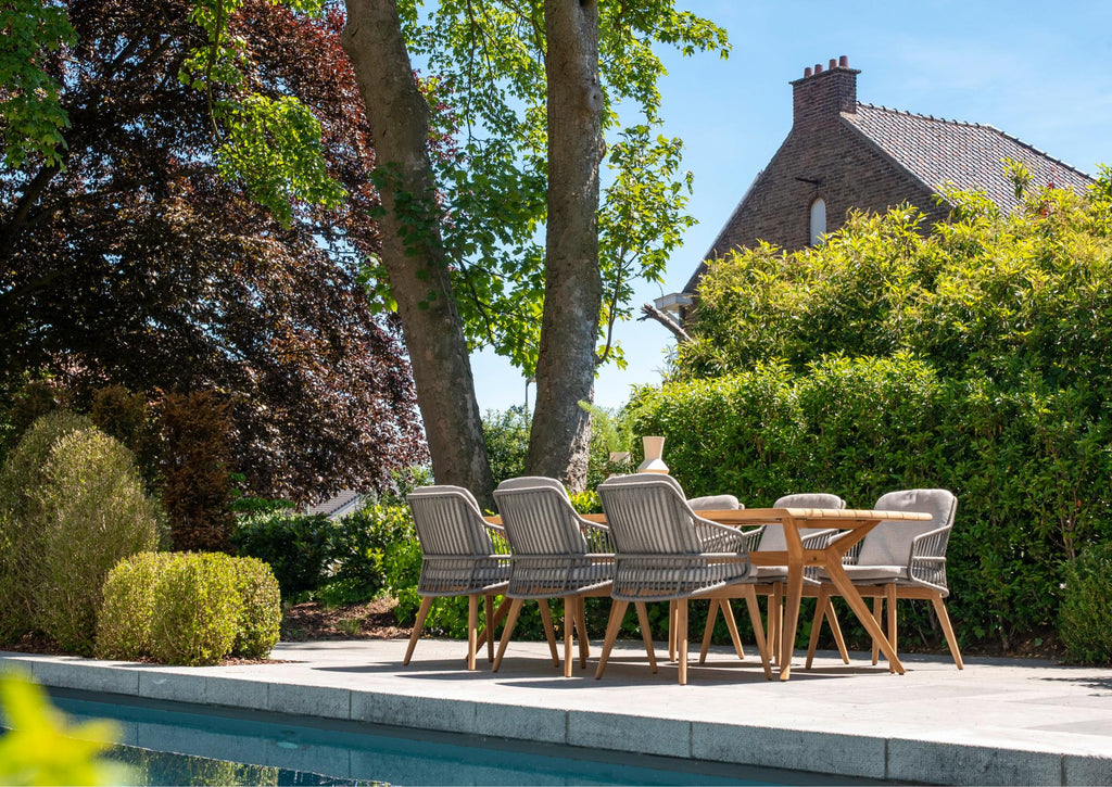 4 Seasons Outdoor Ancora 6 Seat Dining Set With Bel Air 240cm Dining Table