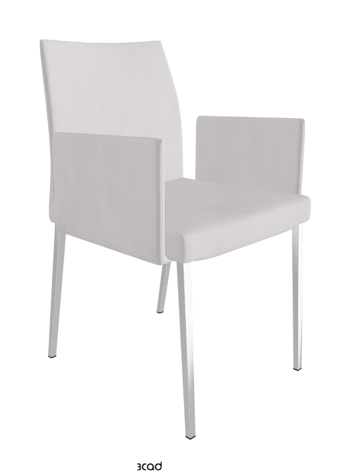 Anna Dining Armchair_Black Chrome_Micro Nubuk-_White