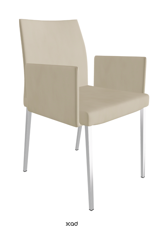 Anna Dining Armchair_Black Chrome_Micro Nubuk-_Sand