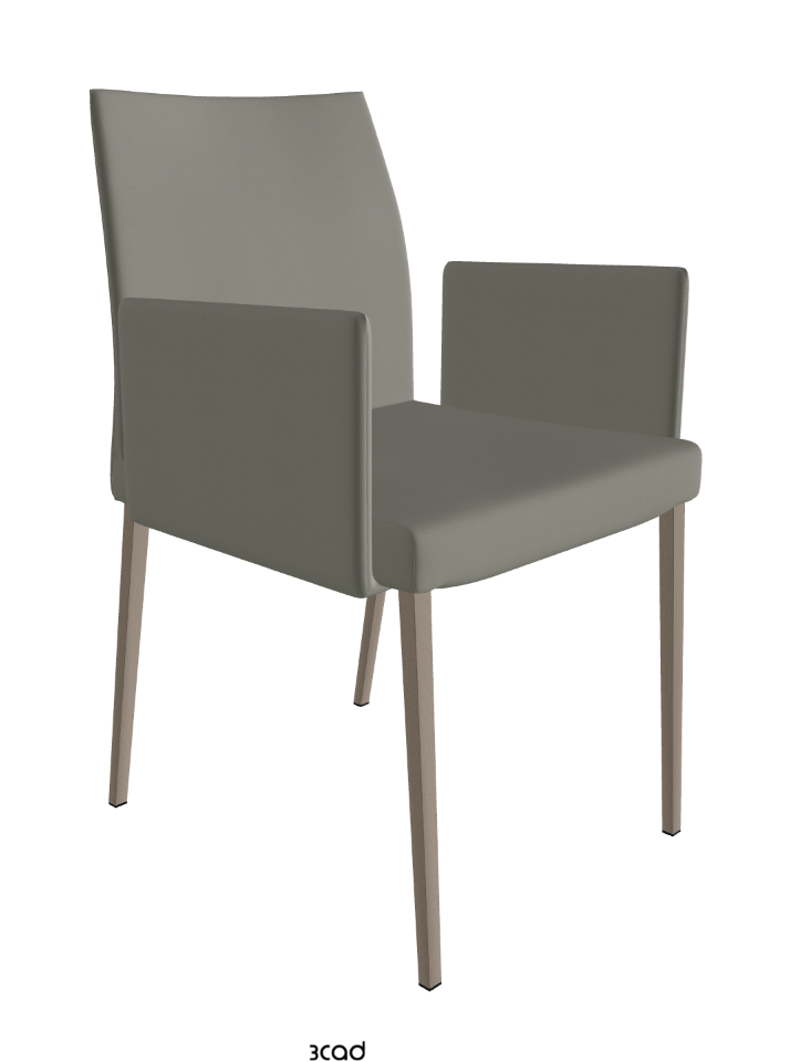 Anna Dining Armchair_Titanium Embossed_Synthetic Leather_Cemento