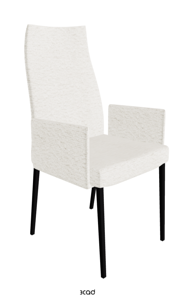 Anna High Back Dining Armchair_Matt Black_Fabric_B240