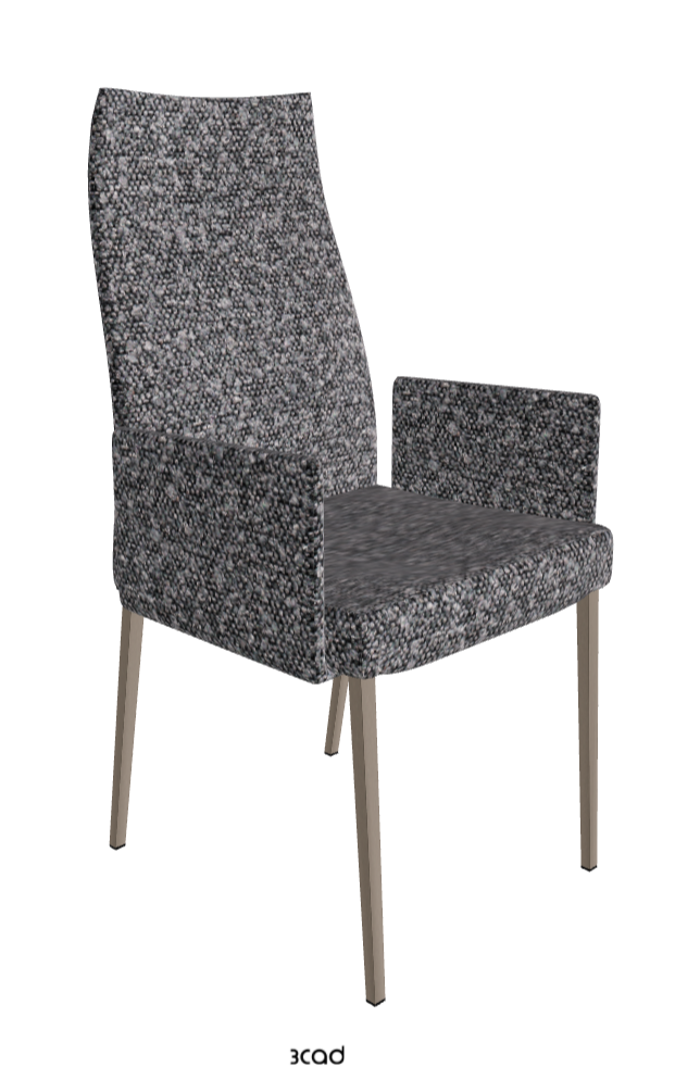 Anna High Back Dining Armchair_Titanium Embossed_Fabric_B244