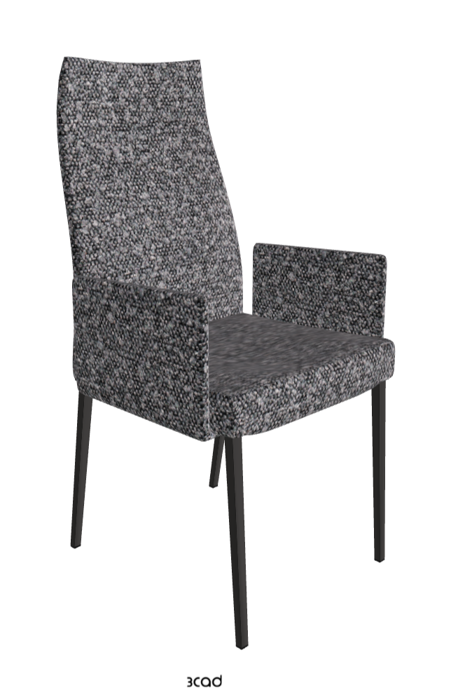 Anna High Back Dining Armchair_Matt Graphite_Fabric_B244
