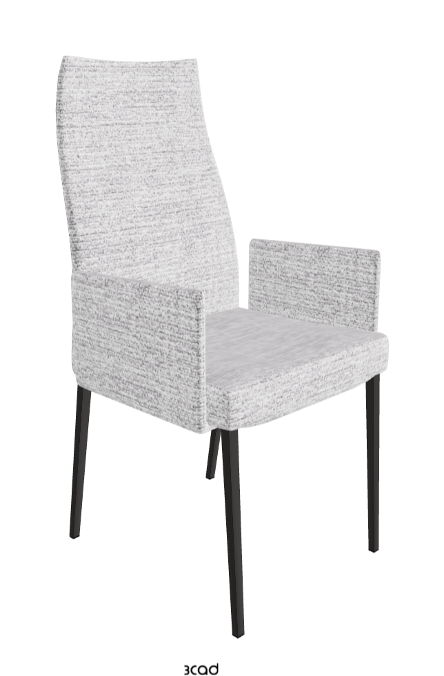 Anna High Back Dining Armchair_Matt Graphite_Fabric_B810