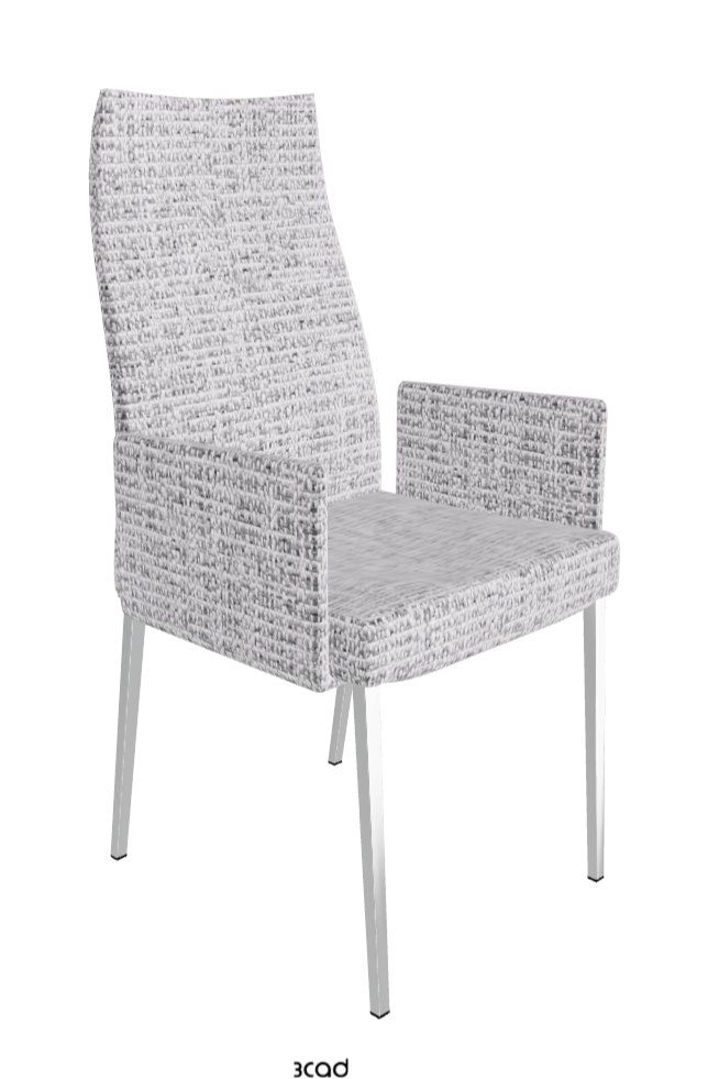 Anna High Back Dining Armchair_Black Chrome_Fabric-_B811