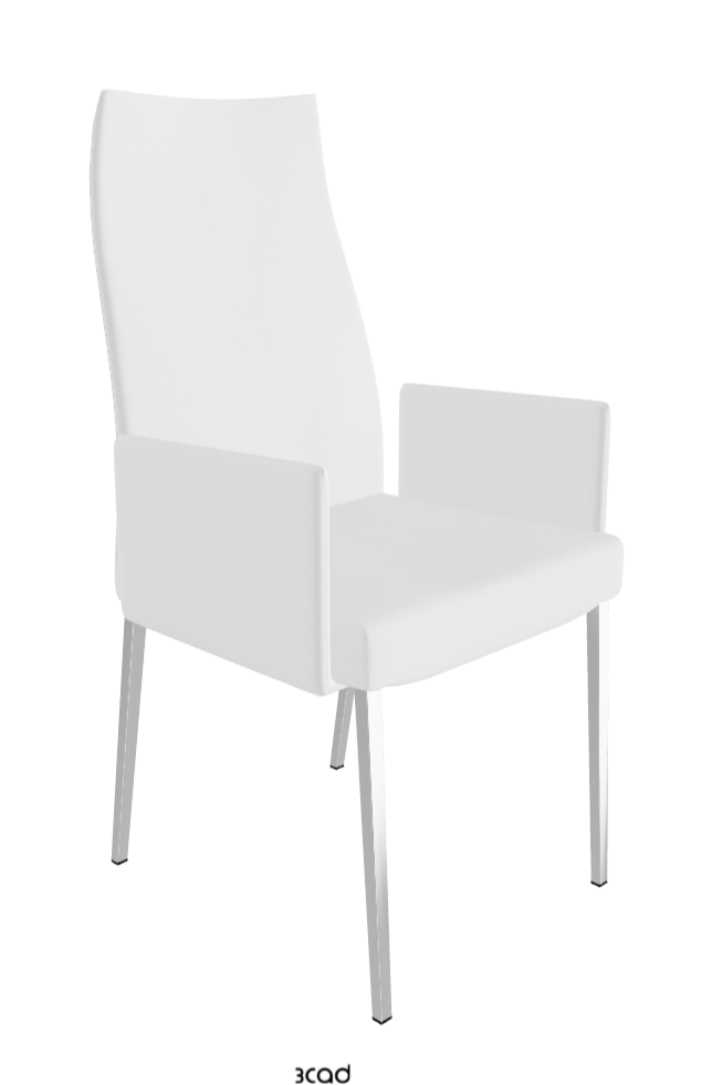 Anna High Back Dining Armchair_Black Chrome_Fabric-_B920