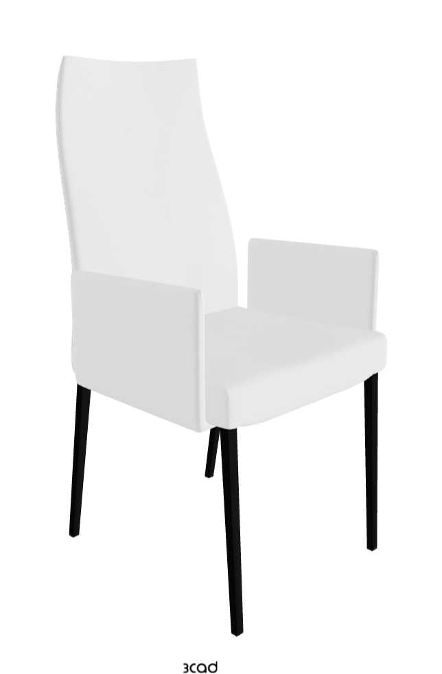 Anna High Back Dining Armchair_Matt Black_Fabric_B920