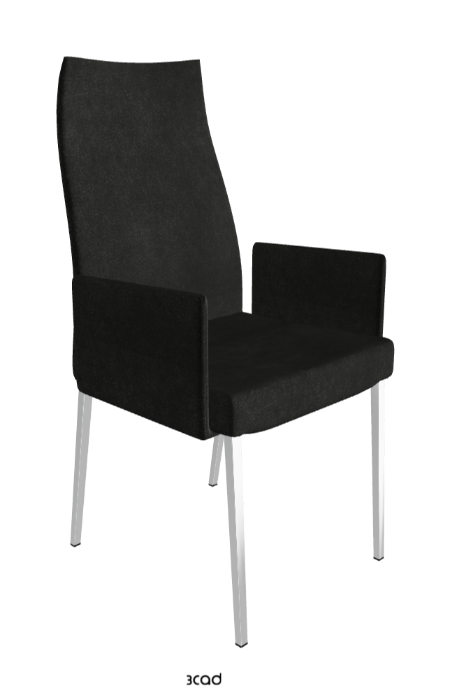 Anna High Back Dining Armchair_Black Chrome_Fabric-_B932