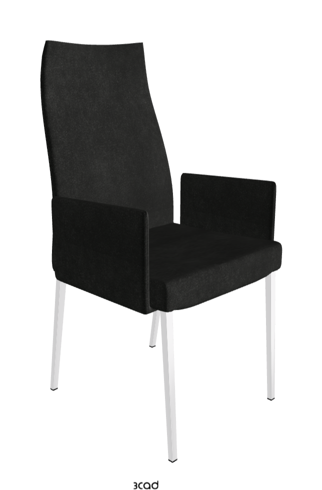 Anna High Back Dining Armchair_Chrome_Fabric:_B932