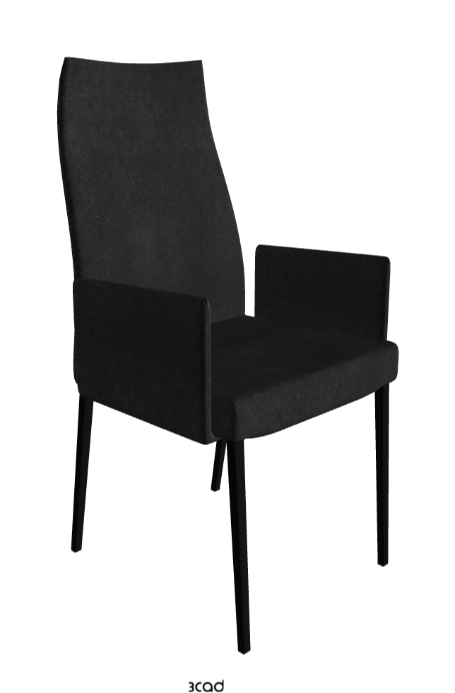 Anna High Back Dining Armchair_Matt Black_Fabric_B932