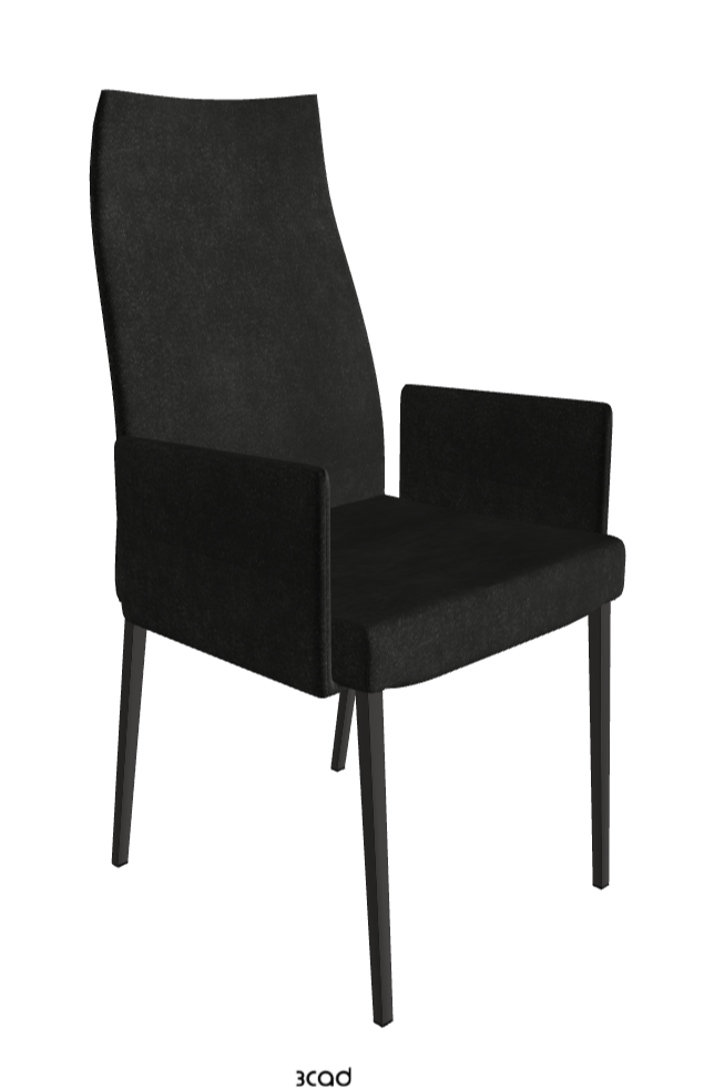 Anna High Back Dining Armchair_Matt Graphite_Fabric_B932