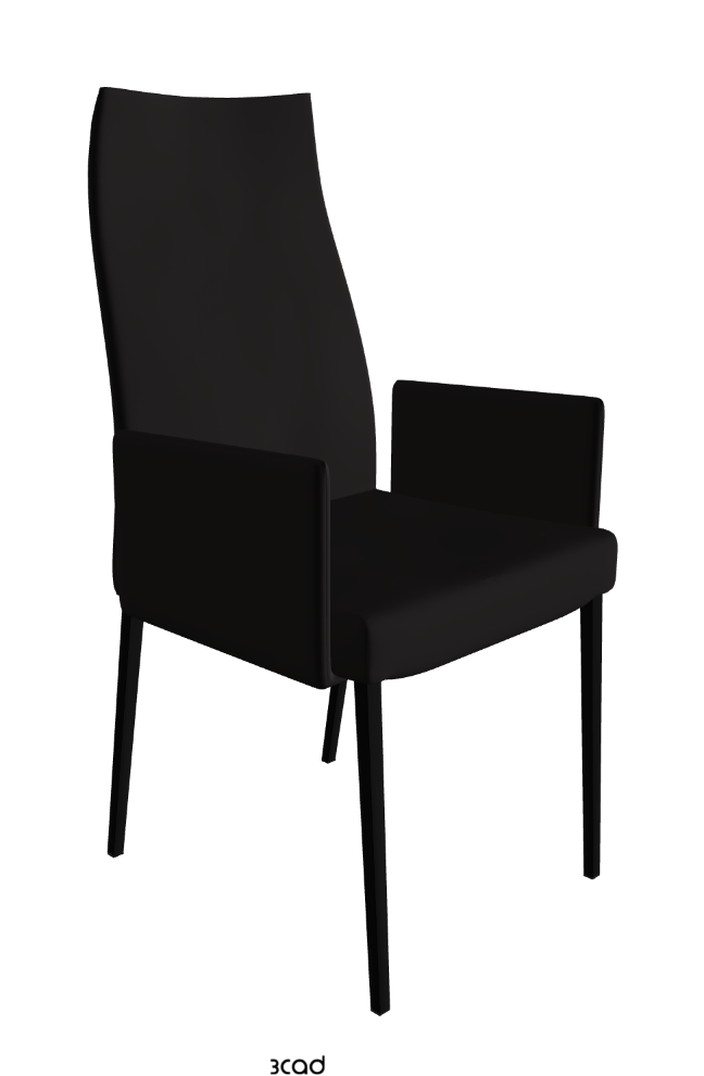 Anna High Back Dining Armchair_Matt Black_Synthetic Leather_Moka