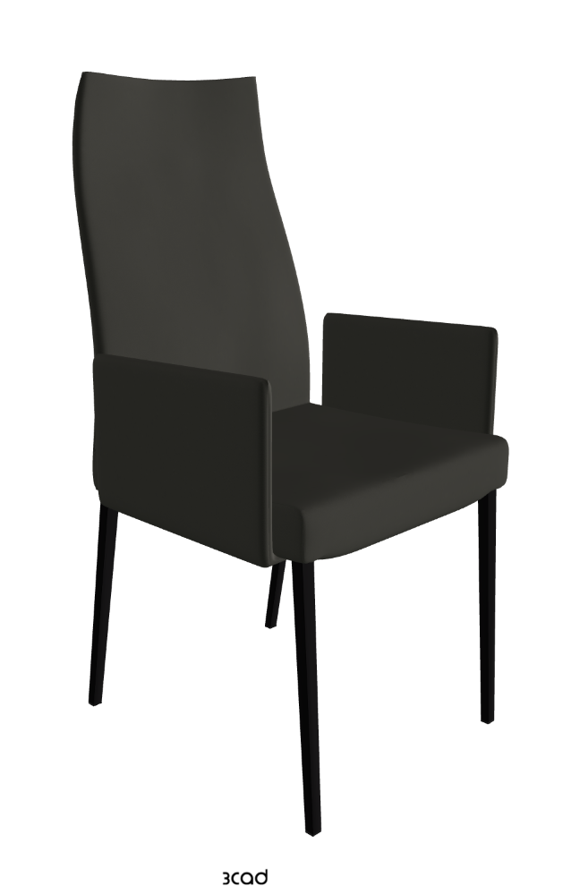 Anna High Back Dining Armchair_Matt Black_Synthetic Leather_London