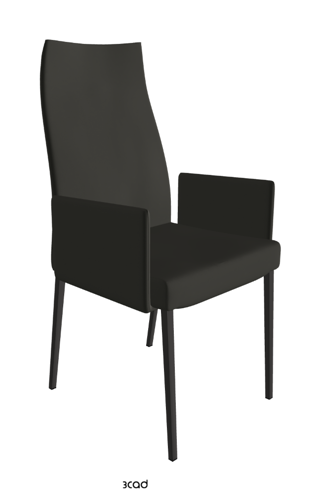 Anna High Back Dining Armchair_Matt Graphite_Synthetic Leather_London