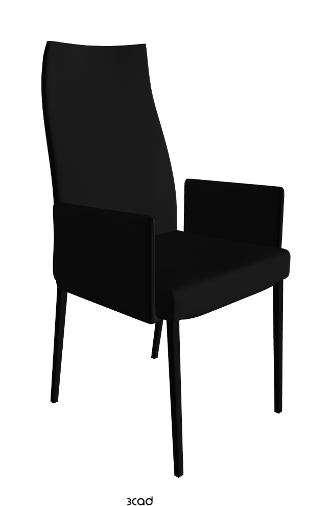 Anna High Back Dining Armchair_Matt Black_Synthetic Leather_Nero