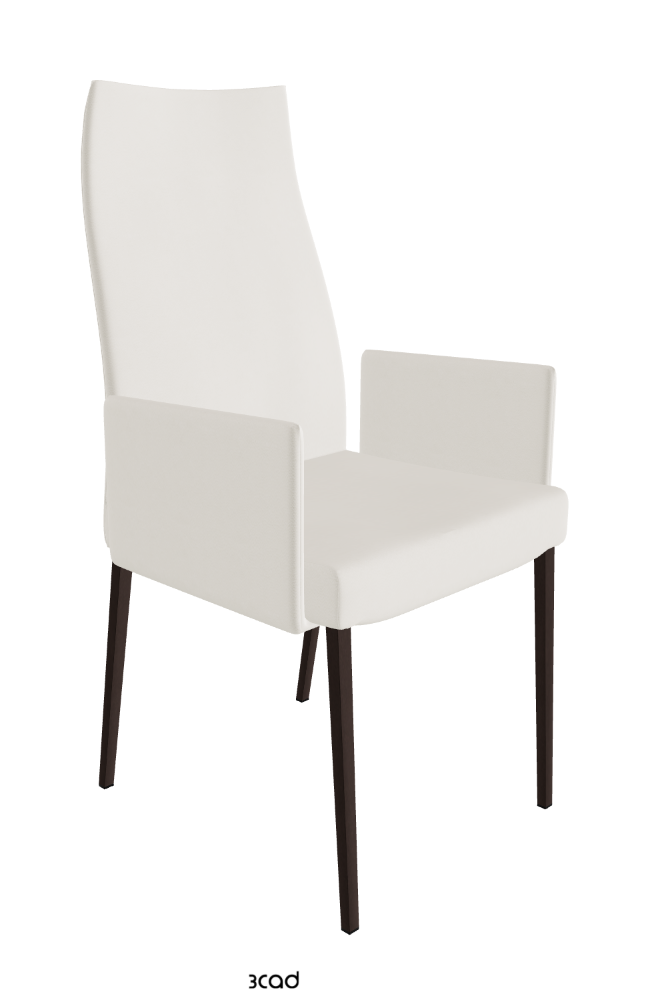 Anna High Back Dining Armchair_Bronze Embossed_Synthetic Leather_Lino