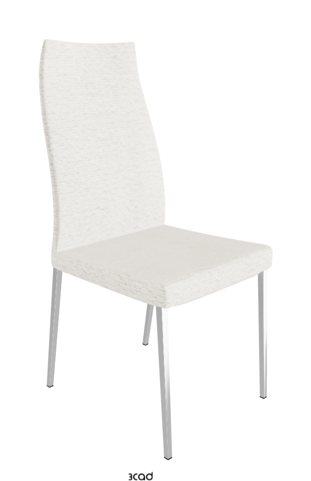 Anna High Back Dining Chair_Black Chrome_Fabric-_B240