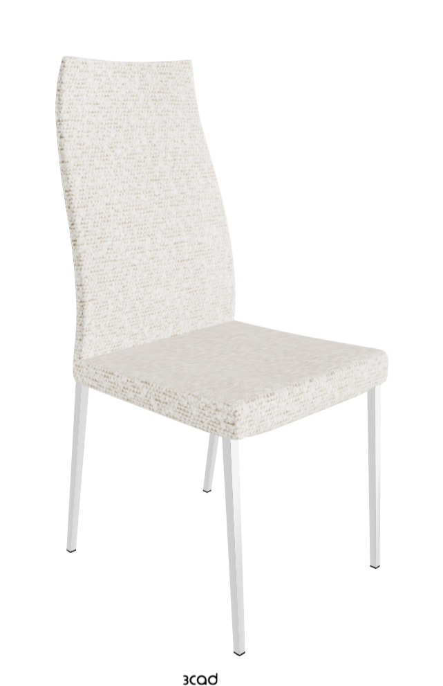 Anna High Back Dining Chair_Chrome_Fabric:_B241
