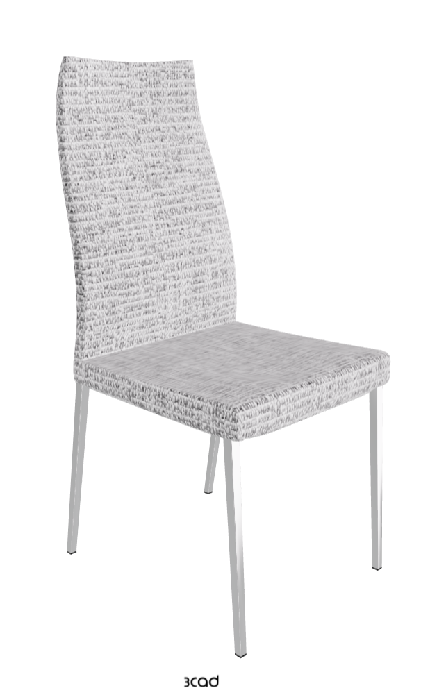 Anna High Back Dining Chair_Black Chrome_Fabric-_B811