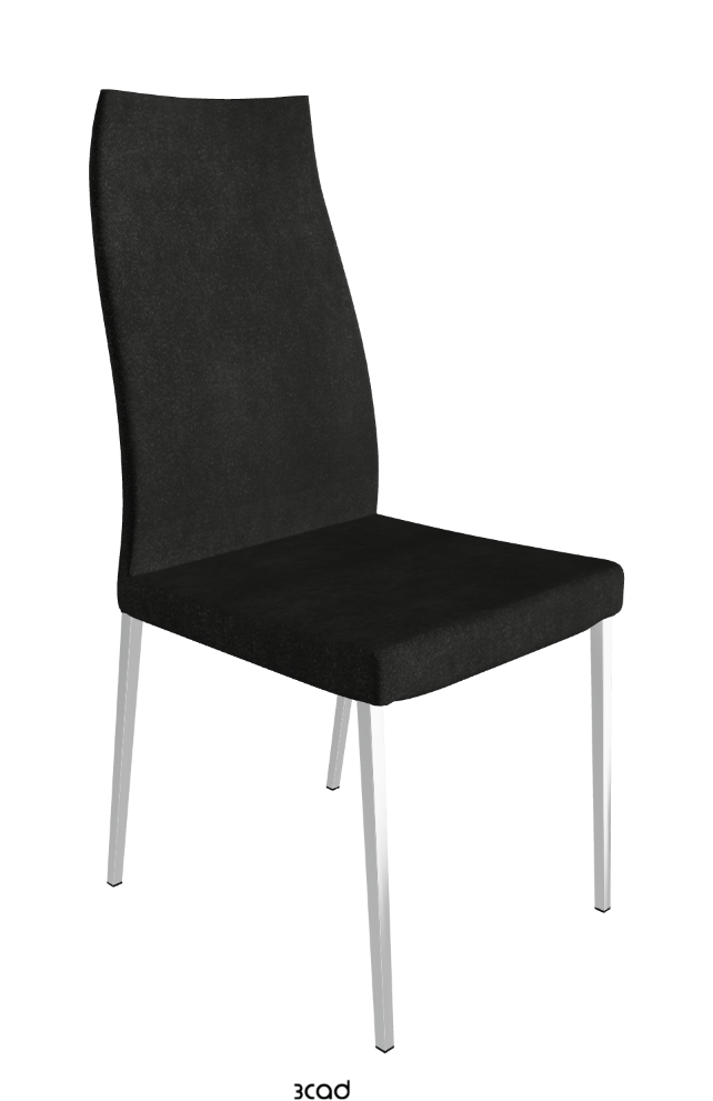 Anna High Back Dining Chair_Black Chrome_Fabric-_B932