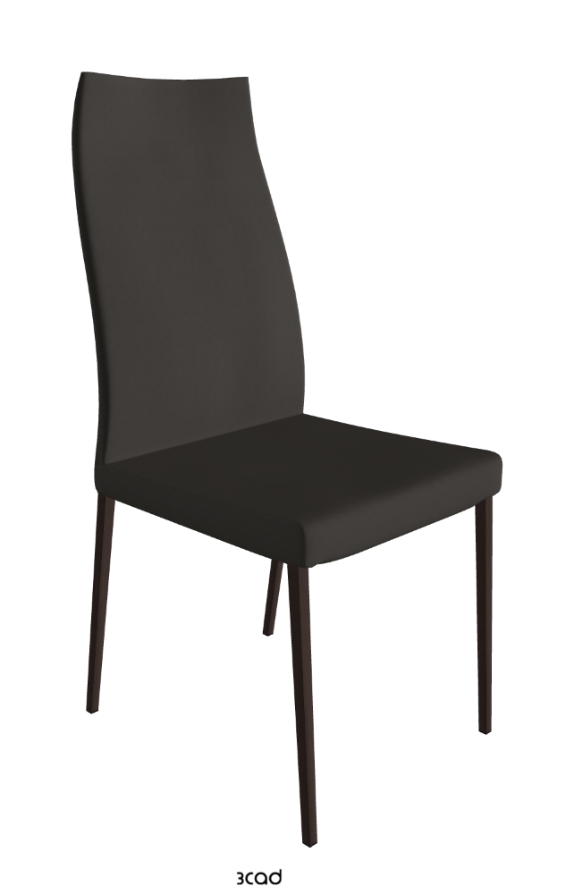Anna High Back Dining Chair_Bronze Embossed_Glove Soft Leather_Carbon