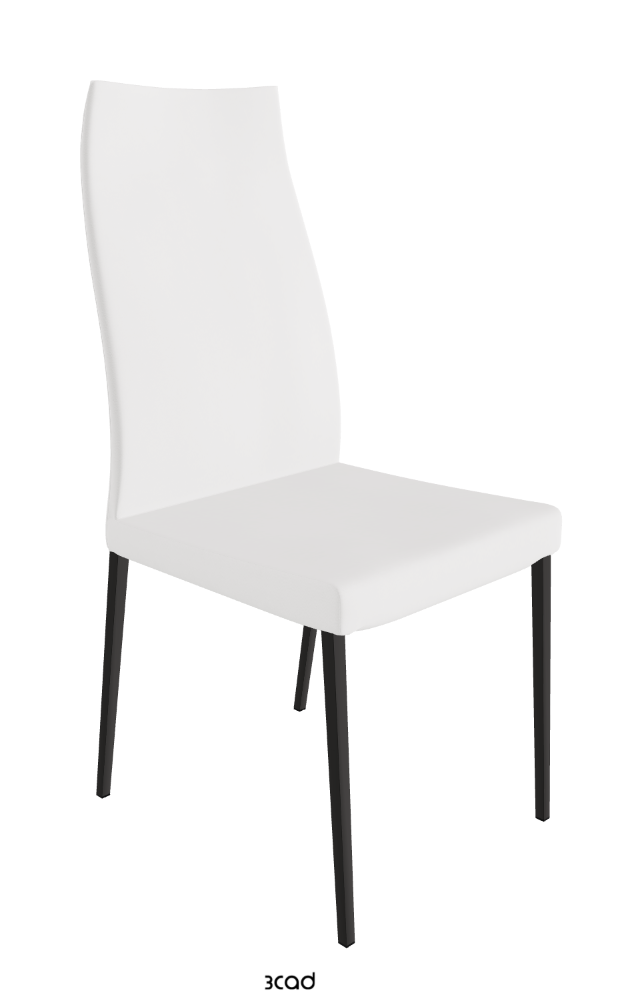 Anna High Back Dining Chair_Matt Graphite_Synthetic Leather_Bianco