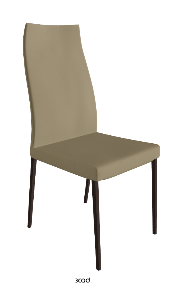Anna High Back Dining Chair_Bronze Embossed_Synthetic Leather_Tortora