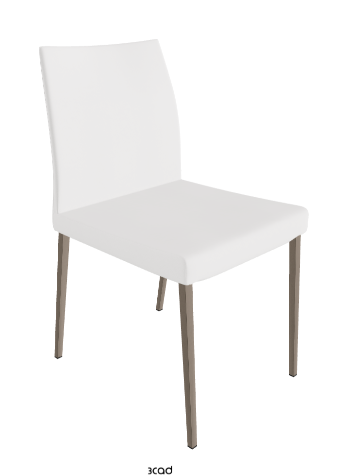 Anna Dining Chair_Titanium Embossed_Synthetic Leather_Bianco