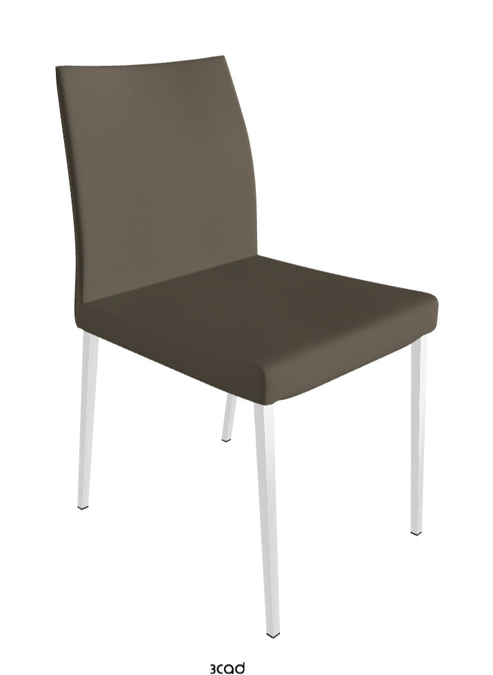 Anna Dining Chair_Chrome_Synthetic Leather:_Fango