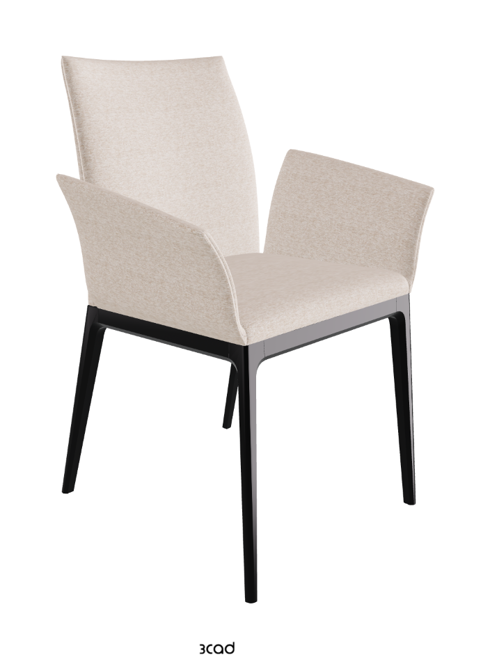Arcadia Dining Armchair_Matt Black_Fabric_B732