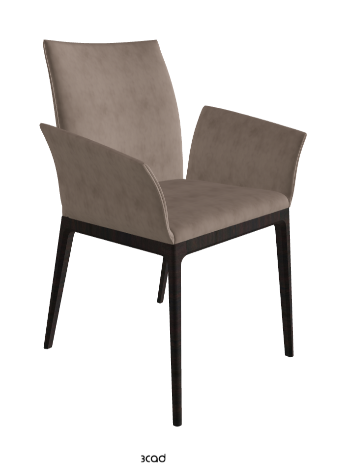 Arcadia Dining Armchair_Dark Wenghe Stained Beech_Micro Nubuk_Cognac