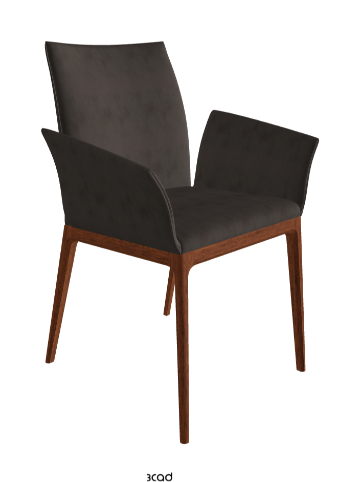 Arcadia Dining Armchair_Walnut Canaletto Stained Beech_Micro Nubuk_Lead