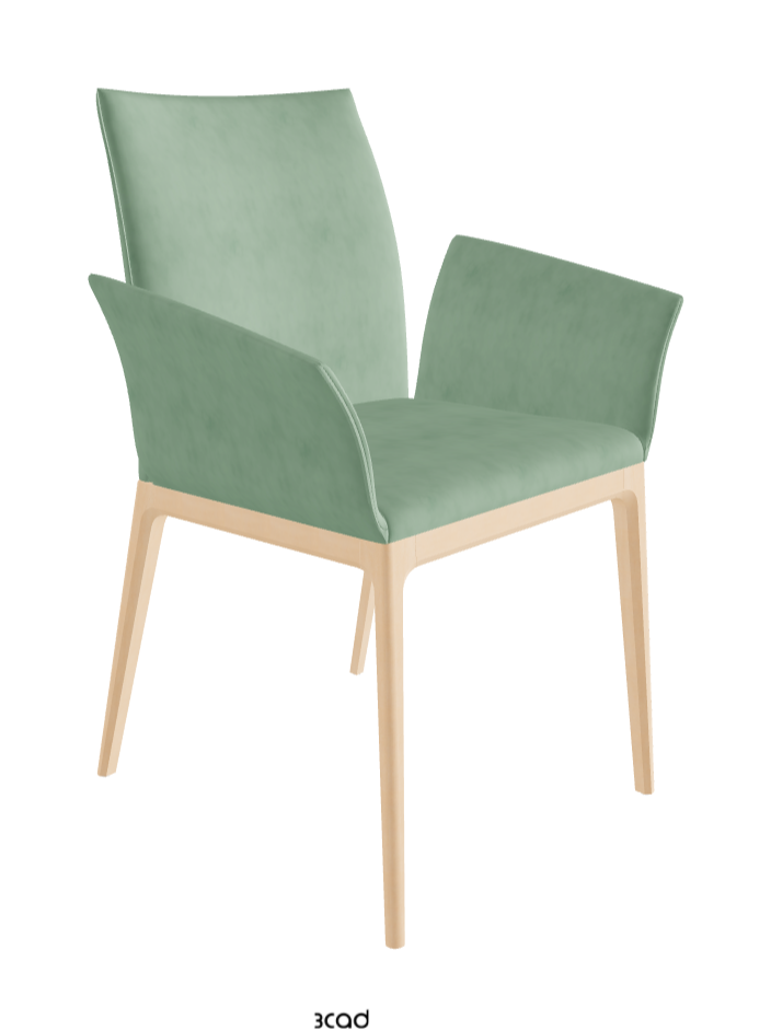 Arcadia Dining Armchair_Natural Stained Beech_Micro Nubuk_Mint