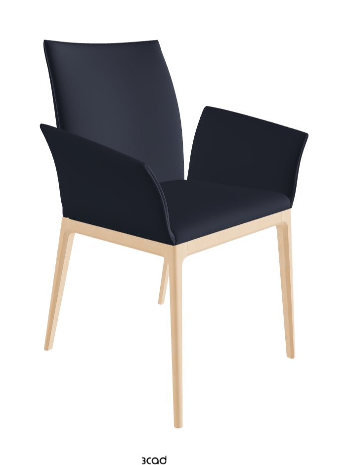 Arcadia Dining Armchair_Natural Stained Beech_Soft Leather_Navy