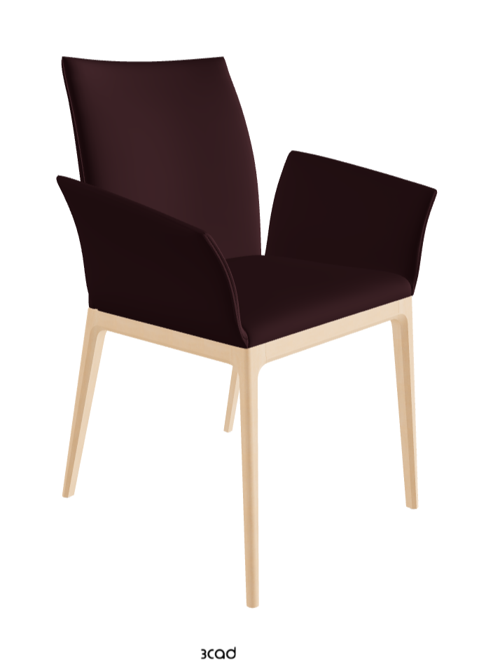 Arcadia Dining Armchair_Natural Stained Beech_Soft Leather_Bordeaux