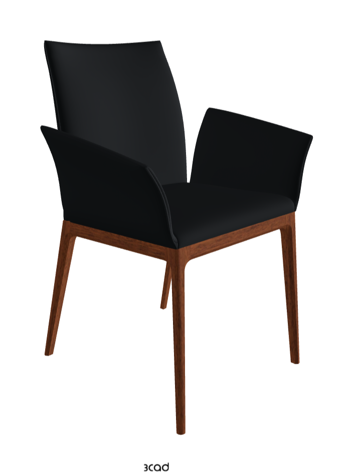 Arcadia Dining Armchair_Walnut Canaletto Stained Beech_Soft Leather_Atlantico