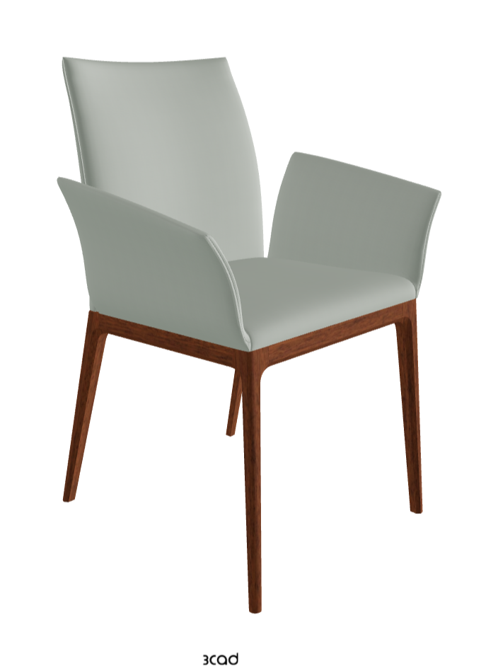 Arcadia Dining Armchair_Walnut Canaletto Stained Beech_Soft Leather_Ice