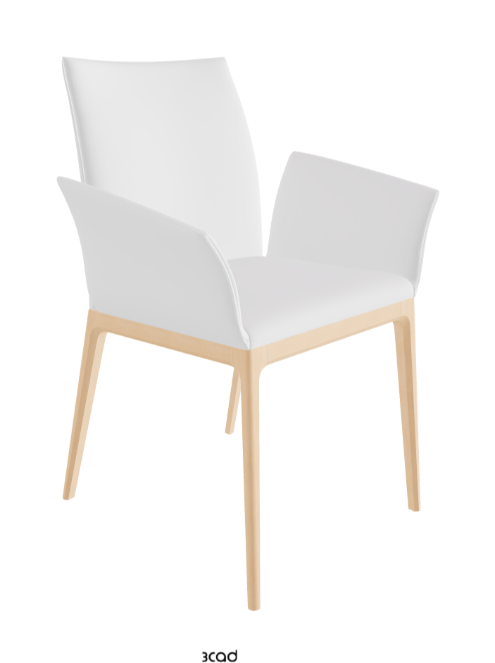 Arcadia Dining Armchair_Natural Stained Beech_Soft Leather_Bianco