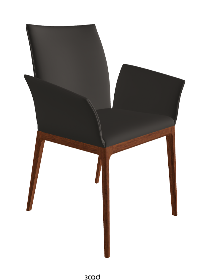 Arcadia Dining Armchair_Walnut Canaletto Stained Beech_Soft Leather_Piombo