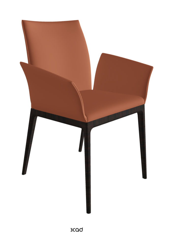 Arcadia Dining Armchair_Dark Wenghe Stained Beech_Soft Leather_Canyon