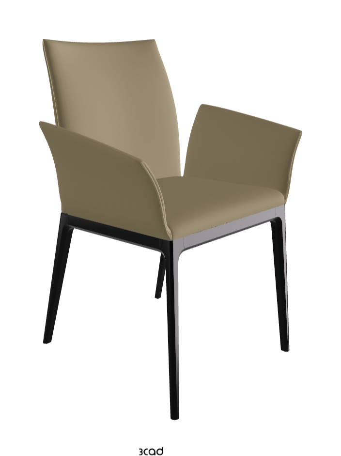 Arcadia Dining Armchair_Matt Black_Synthetic Leather_Tortora