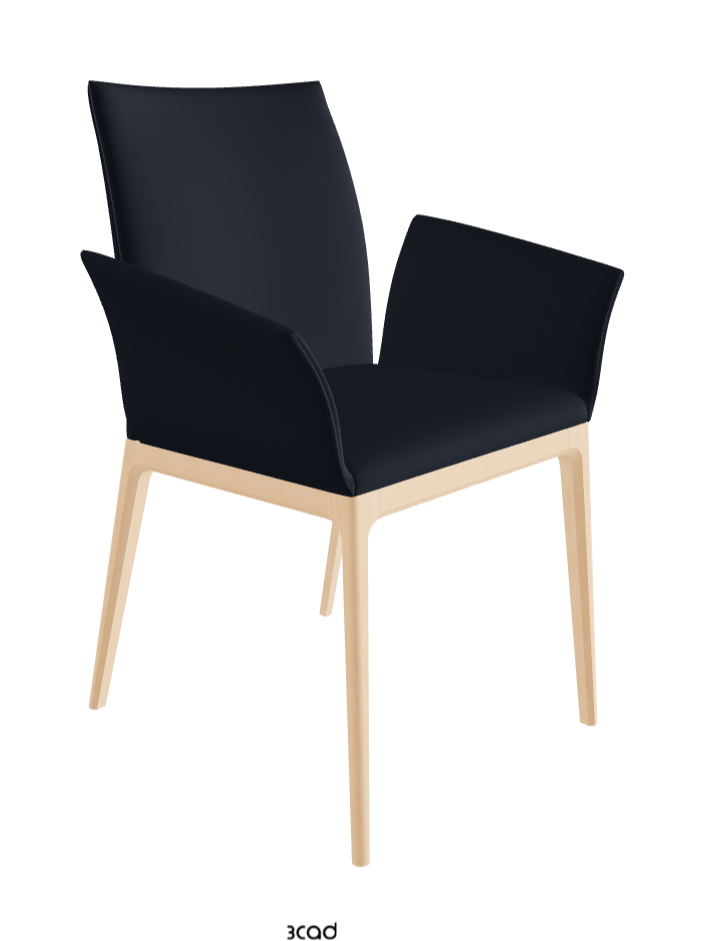 Arcadia Dining Armchair_Natural Stained Beech_Synthetic Leather_Navy
