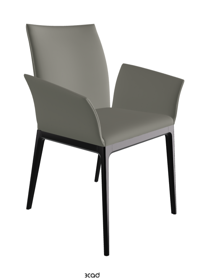 Arcadia Dining Armchair_Matt Black_Synthetic Leather_Cemento