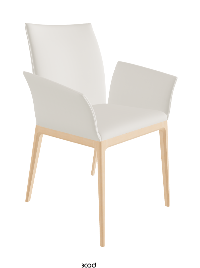 Arcadia Dining Armchair_Natural Stained Beech_Synthetic Leather_Lino