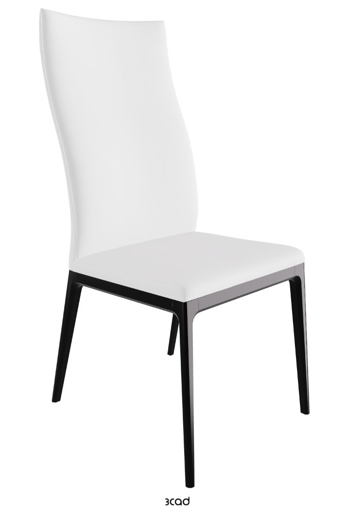 Arcadia High Back Dining Chair_Matt Black_Fabric_B920