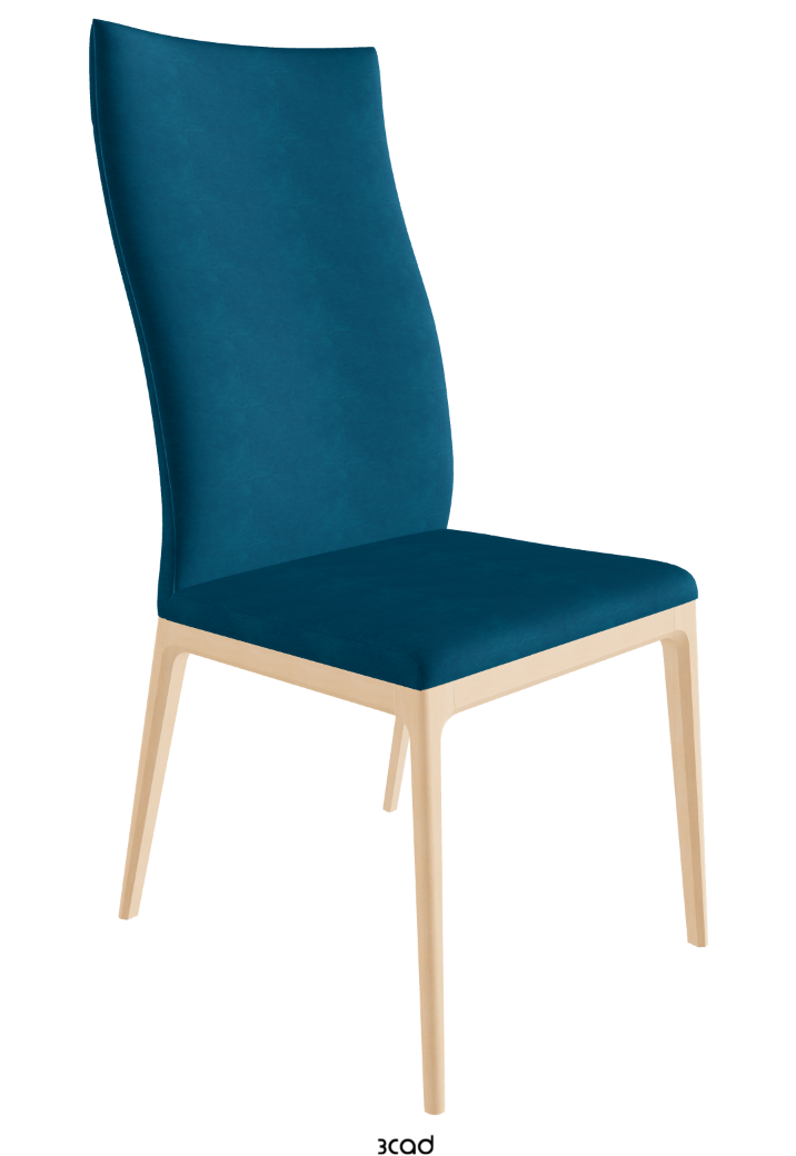 Arcadia High Back Dining Chair_Natural Stained Beech_Fabric_B928
