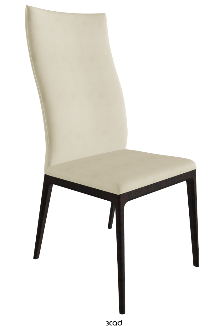 Arcadia High Back Dining Chair_Dark Wenghe Stained Beech_Micro Nubuk_Beige
